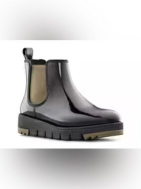 Cougar Firenze Chelsea Waterproof Rain Boot black and green size 8